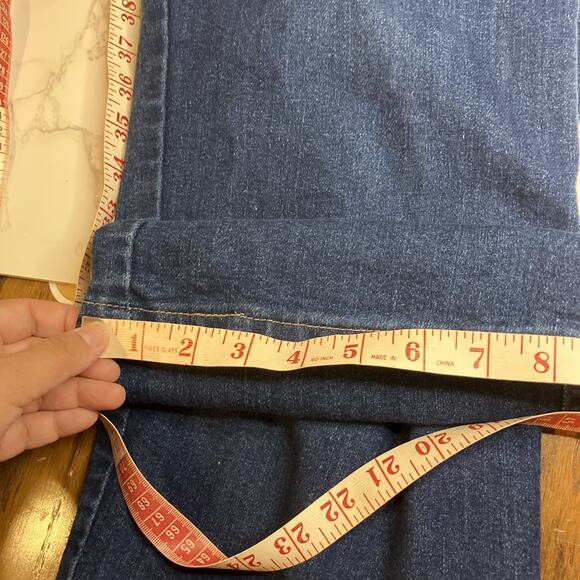 Vtg WRANGLERS Stretch Denim Mens Jeans Pants Red Tab USA - 36x 24 Altered - Picture 8 of 12